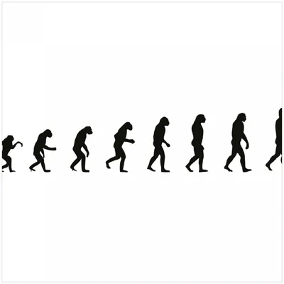 Produktbild von Wallario Premium Glasbild, freischwebende Optik, kräftige Farben, Größe 30 x 30 cm Motiv Evolution - Die Entwicklung des Menschen