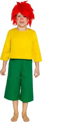 A child wearing a Pumuckl costume.