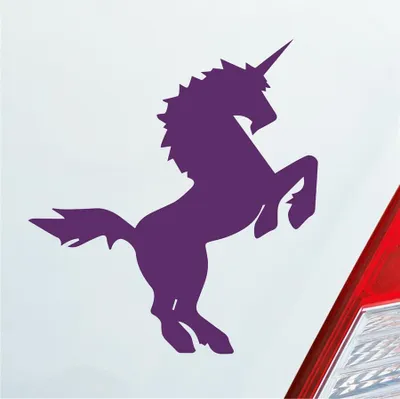 Produktbild von Auto Aufkleber Einhorn Last Unicorn Pferd Pony 10x11 cm Lila Sticker Heckscheibenaufkleber