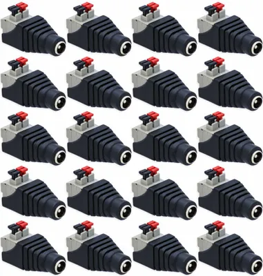 Produktbild von 20x DC Stecker Hohlbuchse 5,5mm > 2,1mm auf Terminal Block 2-Pin Adapter Druckklemme