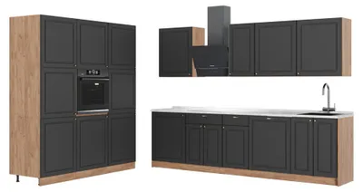 Immagine prodotto di Cucina componibile Vicco Fame-Line Oro-antracite rustico/Rovere dorato 460 cm, PL Marmo, Model 63783