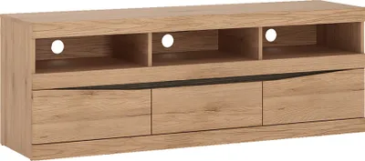 Produktbild von TV Lowboard mit 3 Schubkästen SANFORD-129 in Eiche hell Nb., B/H/T: ca. 150/53,5/40 cm