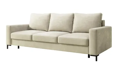 Produktbild von Selsey Mokpeo - 3-Sitzer Sofa mit Schlaffunktion, Bettkasten, Easy-Clean-Veloursbezug in Beige, 230 cm