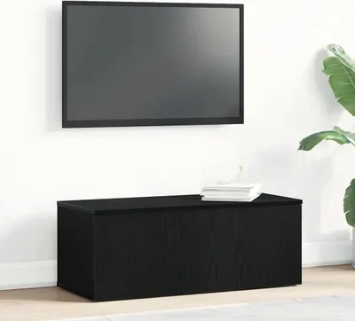 Obrázok produktu pre Maison Exclusive – TV skrinka, 80 x 34 x 30 cm, čierna, vzhľad dubového dreva, drevotrieska