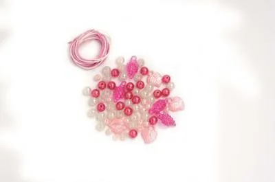 Produktbild von GLOREX Perlen-Set weiß-rosa-pink