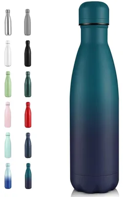Obrázok produktu pre Nerezová fľaša na pitie, 500 ml, dvojstenná, izolovaná, s tesnením zabraňujúcim úniku, bez BPA, čierna