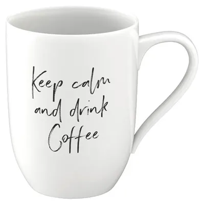 Zdjęcie produktu dla Villeroy & Boch zestaw 6 kubków z uchwytem Keep calm and drink c. Biała porcelana Premium 1016219652