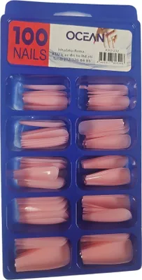 Obrázek produktu pro Sada světle růžový nehtů - různé velikosti v jednom balení