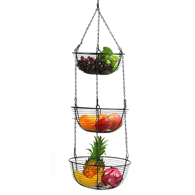 Produktbild von 3 Tier Fruit Basket Hanging Basket Hanging Etagere Vegetable Basket Hanging Shelf