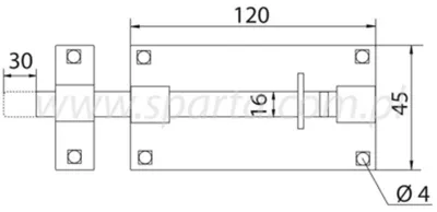 Produktbild von Wspornik Zasuwka 120 Vorhängeschlossriegel verzinkt, 120 mm Schieberiegel