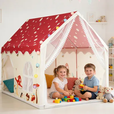 Pilz-Spielzelt für Kinder, 160x105x128 cm, mit LED-Lichtern