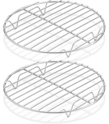 Productafbeelding van Kuchenroosters, 2 stuks, roestvrij staal, rond, Ø 19 cm, geschikt voor koelen, bakken, stomen, ovenbestendig, vaatwasmachinebestendig
