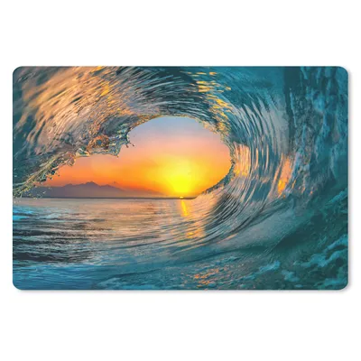 Produktbild von MuchoWow® Mauspad Mousepad Sonnenuntergang - Wasser - Welle - Orange 27x18 cm - Mousepads - Maus Mat - Pad - Mausunterlage - Büroartikel - Desk Matten