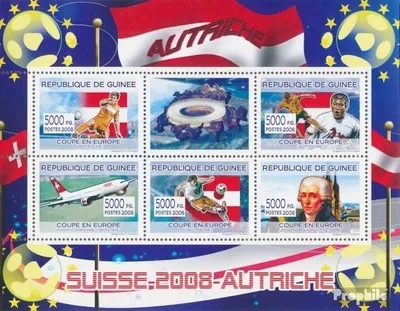 Produktbild von Briefmarken Guinea 2008 Mi 5351-5355 Kleinbogen (kompl. Ausgabe) postfrisch Fußballspieler, Joseph Haydn