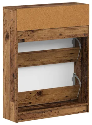 Image de vidaXL Armoire à chaussures UTRECHT, 78 x 24 x 100 cm, en panneaux de particules, aspect bois vieilli