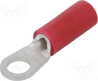 Obrázok produktu pre 10 ks krúžkových konektorov, priemer: 3,7 mm, prierez kábla: 0,5 ÷ 1,5 mm², pripojovací skrutkový spoj M3,5, červené, FVGS3.5-1, izolované