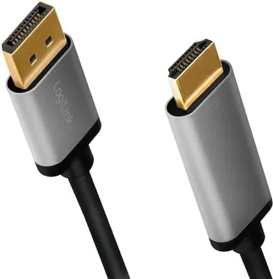 Zdjęcie produktu dla LogiLink CDA0107, 2 m, DisplayPort, HDMI, Męska, Męska, Prosty