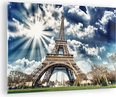 Produktbild von Bilder auf glas - Architektur gebäude stadt eiffel - 70x50cm - Glasbilder - Wandbilder - Kunstdruck - zum Aufhängen bereit - Wanddekoration aus Glas - Glas Bilder - Wandbild auf Glas - GAA70x50-2435
