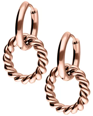 Produktbild von Wildcat Ohrringe - Twisted Circle Hoops - Roségold - Chirurgenstahl 316L - wasserfest, langlebig, hautverträglich, Roségold