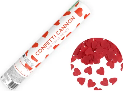 Immagine prodotto di Sparacoriandoli 28 cm | cuori rossi