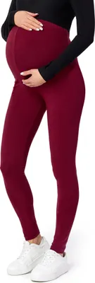 Image de Be Mammy Leggings de grossesse longs en viscose BE-02 (Bourgogne, M)