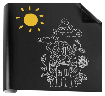 Imagen del producto de Película adhesiva para pizarra, de 300 x 43 cm, color , lavable, ideal para escuelas