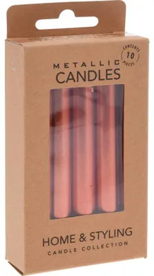 Produktbild von Metallische Tischkerzen aus Paraffin, 10 cm