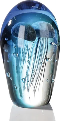 Produktbild von Casablanca by Gilde Dekofigur Skulptur Qualle blau, klar H. 20 cm,27045
