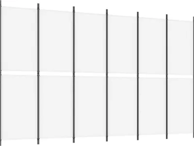 Obrázok produktu pre vidaXL 6-dielne paraván biele 300x200 cm tkanina