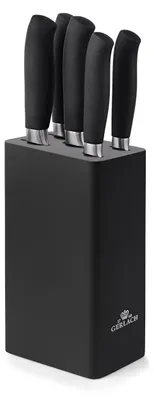 Messenblock mit 5 Messen, schwarz, Edelstahlklingen