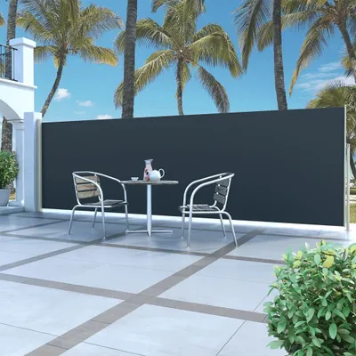 Productafbeelding van Maison Exclusive - Uittrekbare zonnescherm met zijpanelen, 160x514 cm, zwart