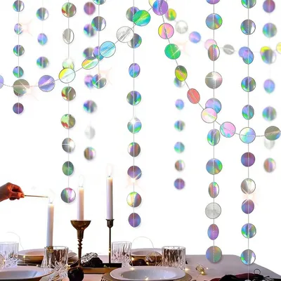 Holografische Girlande 16 m, bunt, für Geburtstag & Hochzeit