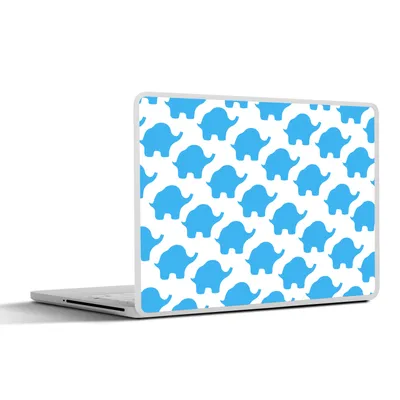 Produktbild von MuchoWow® Laptop Aufkleber Sticker Cover Blau - Elefant - Design 32.5x23.5 cm - Sticker für Laptop - Selbstklebend