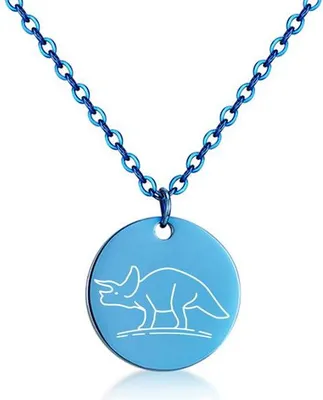 Produktbild von SILBERKETTEN STORE Halskette mit Anhänger Triceratops - Edelstahl, blue, Länge 45cm - 45cm