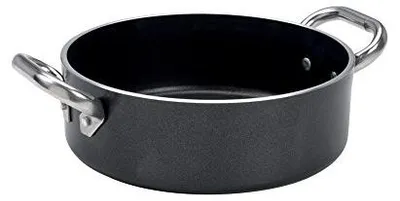 Bratentopf niedrig, antihaftbeschichtet, Edelstahlgriffe, 40 cm, 17,6 l