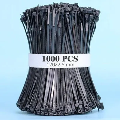 Produktbild von Famanu Kabelbinder Schwarz 120 mm - 1000 Stück für effiziente Kabelorganisation