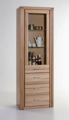Produktbild von Vitrine Tabea Regal in Kernbuche geölt Teilmassiv Breite 66cm Höhe 200cm