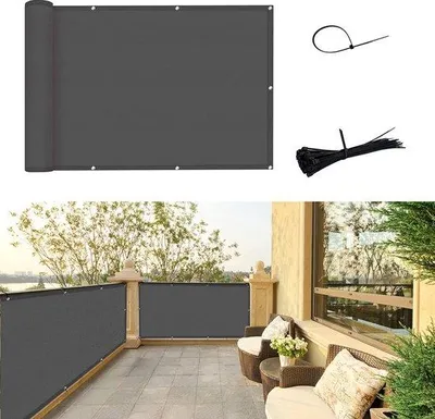 Immagine prodotto di Protezione per balcone 100x500 cm in PES, resistente ai raggi UV e alle intemperie, antracite
