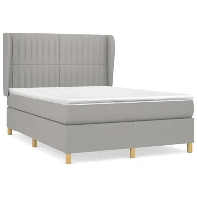 Produktbild von vidaXL Boxspringbett mit Matratze Hellgrau 140x200 cm Stoff