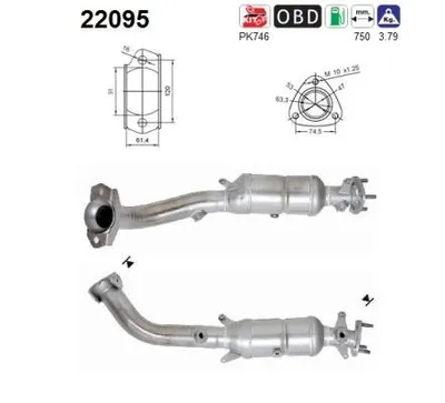 Produktbild von AS Katalysator Kat für HONDA CR-V II (RD) 22095