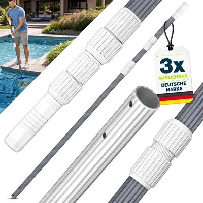 Produktbild von tillvex Pool Teleskopstange 1,20 - 3,60m | Aluminium Poolstange | Stange zur Poolreinigung 3-teilig