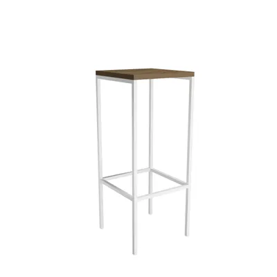 Obrázok produktu pre Barová stolička Bistro Stool Stolová stolička Loft Steel Restaurant Solid H 77 cm (biela)