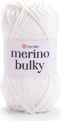 Produktbild von YarnArt Merino Bulky 501 Weiß – Weiche, dicke Wolle für schnelle Strickprojekte