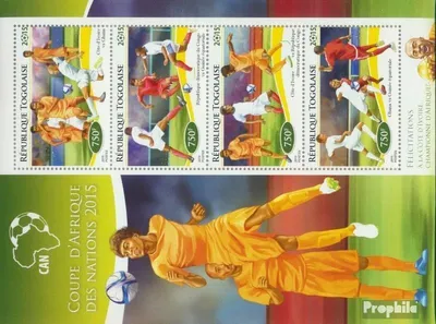 Produktbild von Briefmarken Togo 2015 Mi 6614-6617 Kleinbogen (kompl. Ausgabe) postfrisch Fußball