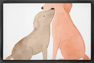 Produktbild von Mr. & Mrs. Panda Sauberlaufmatte Hunde Liebe 60 x 90 cm - Schwarz - Geschenk, Schmutzfangmatte, Sprüche, Herz, Eingangsteppich, Schmutzmatte, Bodenvorleger, Hund