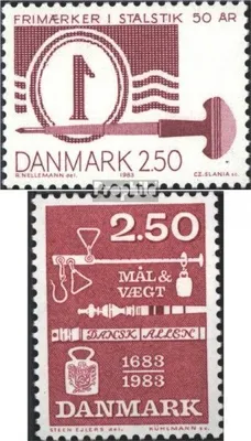 Produktbild von Briefmarken Dänemark 1983 Mi 771,783 (kompl.Ausg.) postfrisch 50 J. Stahl-Stichtiefdruck