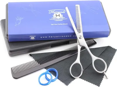 Produktbild von Professionelles Friseurscheren-Set: Effilierschere, Stylingschere mit Kamm und Etui
