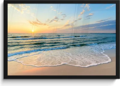 Produktbild von MuchoWow® MuchoWow® Gerahmtes Poster Strand - Meer - Sonnenuntergang - Golf 60x40 cm - Poster mit zchwarzem Bilderrahmen - Printing - Wanddeko Schlafzimmer