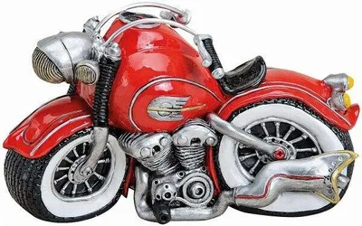 Produktbild von Spardose Sparschwein Sparbüchse Motorrad Bike  old Style rot