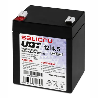Zdjęcie produktu dla Salicru 013BS000006, Ołowiany (VRLA), 12 V, 4,5 Ah, 1 szt., 5 lat(a), Czarny